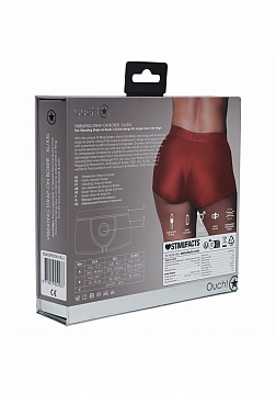 Ouch! - Vibrating Strap-on Boxer - Red - XL/XXL