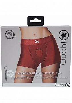 Ouch! - Vibrating Strap-on Boxer - Red - XS/S