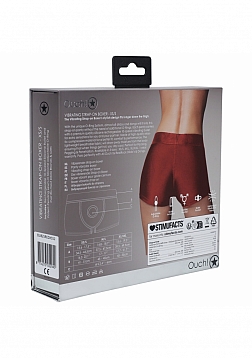 Ouch! - Vibrating Strap-on Boxer - Red - XS/S