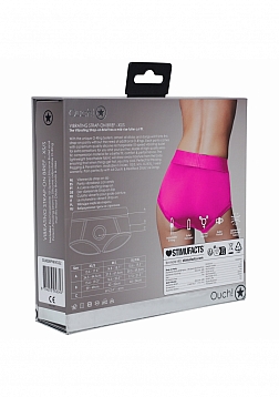Ouch! - Vibrating Strap-on Brief - Pink- XS/S