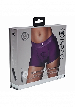 Ouch! - Vibrating Strap-on Boxer - Purple - M/L