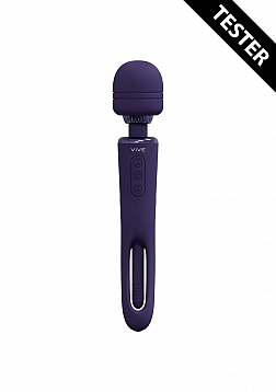 Kiku - Rechargeable Double Ended Wand with Innovative G-Spot Flapping Stimulator - Purple - Tester