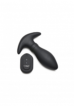 Rim Slide - Sliding Ring Silicone Butt Plug - Black