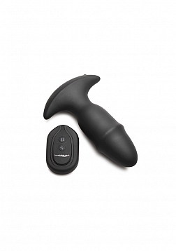 Butt Slider - Sliding Ring Silicone Missile Plug - Black