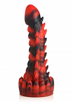 Demon Rising - Scaly Dragon Silicone Dildo - Red/Black