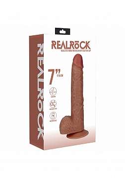 RealRock - Ultra Realistic Skin - Vibrating Rechargeable - Regular Straight with Balls - 7\