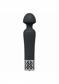 Royal Gems -Scepter - 10 Speed Silicone Rechargeable Vibrator - Black