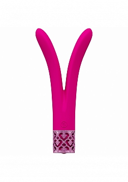 Royal Gems - Dueling Queens - 10 Speed Silicone Rechargeable Vibrator - Pink