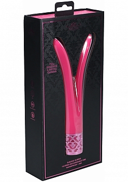 Royal Gems - Dueling Queens - 10 Speed Silicone Rechargeable Vibrator - Pink