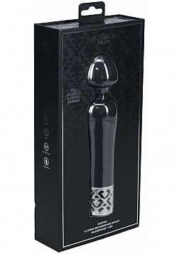 Royal Gems -Scepter - 10 Speed Silicone Rechargeable Vibrator - Black