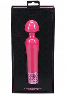 Royal Gems -Scepter - 10 Speed Silicone Rechargeable Vibrator - Pink