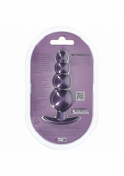 Ouch! - Beaded Anal Plug - Silicone - Metallic Purple
