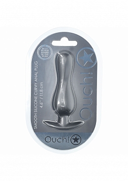 Ouch! - Curvy Anal Plug - Silicone - Gun Metal