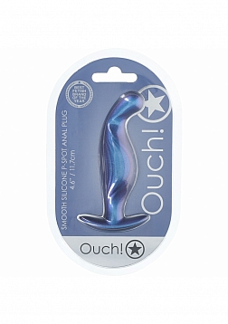 Ouch! - P-Spot Anal Plug - Silicone - Metallic Blue