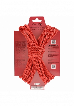 Ouch! - Bondage Rope - 10 Meter - Nylon - Red