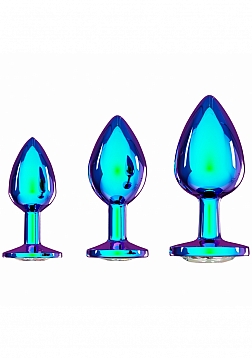 Ouch! - Venice Collection - Metal Anal Plug Set - Iridescent