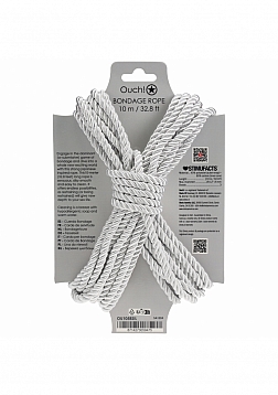 Ouch! - Bondage Rope - 10 Meter - Nylon - Silver