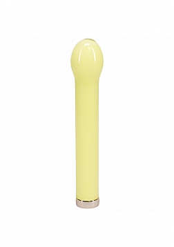 LoveLine - Glass - Celestia - Rechargeable - 10 Function - 6.3" Bulb Tip Vibrator - Yellow