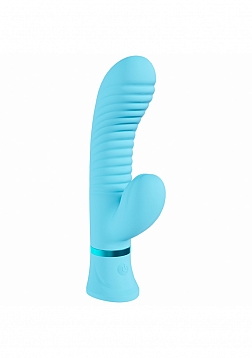 LoveLine - Paris - Mystique - 10 function Ribbed Rabbit - Silicone - Rechargeable - Waterproof - Blu