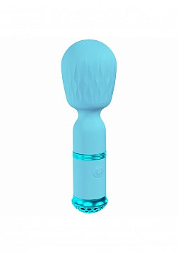 LoveLine - Paris - Velour - 10 function MIni-Wand - Silicone - Rechargeable - Waterproof - Blue