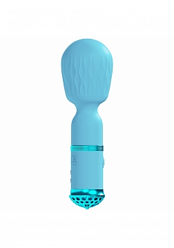 LoveLine - Paris - Velour - 10 function MIni-Wand - Silicone - Rechargeable - Waterproof - Blue