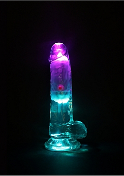 RealRock - Wireless Rechargeable - Remote Control - LED - Vibrating - Regular Straight with Balls -