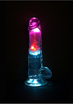 RealRock - Wireless Rechargeable - Remote Control - LED - Vibrating - Regular Straight with Balls -