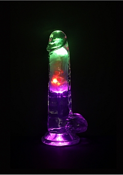 RealRock - Wireless Rechargeable - Remote Control - LED - Vibrating - Regular Straight with Balls - 