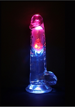 RealRock - Wireless Rechargeable - Remote Control - LED - Vibrating - Regular Straight with Balls -