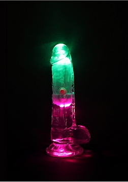 RealRock - Wireless Rechargeable - Remote Control - LED - Vibrating - Regular Straight with Balls - 