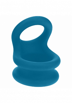 LEVELZ - Wide Double O Silicone Cock Ring - M - Teal