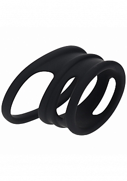 LEVELZ - Set of 4 Silicone Cock & Ball Rings - Black