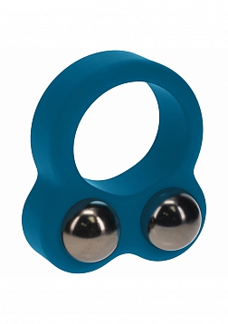 LEVELZ - Liquid Silicone Double Weighted Ball Cock Ring - Teal