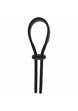 LEVELZ - Wide Adjustable Silicone Lasso Cock Ring - 5mm - Black