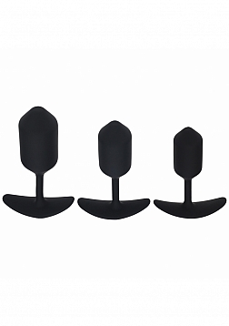 LEVELZ - Silicone Weighted Anal Plug Training Kit - Set of 3 - Black