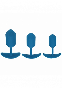 LEVELZ - Silicone Weighted Anal Plug Training Kit - Set of 3 - Teal