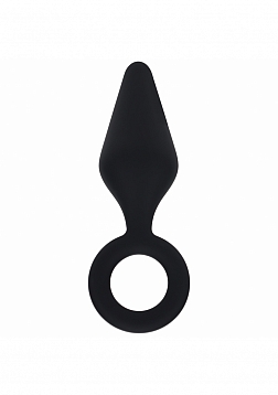 LEVELZ - Silicone Anal Plug with Loop - Large - Black