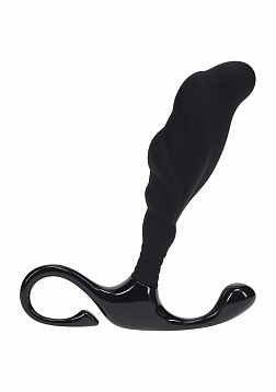 LEVELZ - Rippled with Hard Loop Silicone Prostate Massager - M - Black