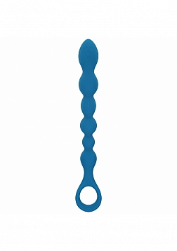 LEVELZ - Beaded Snake Silicone Anal Probe with Loop - Teal