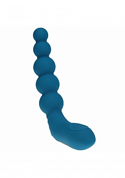 LEVELZ - Vibrating - Heating - Bendable - Tapping Beaded Silicone Prostate Stimulator - Teal