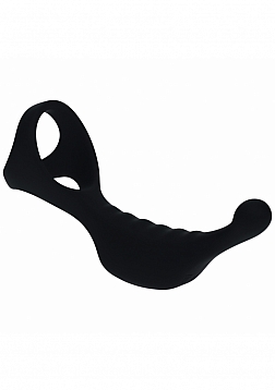 LEVELZ - Vibrating Silicone Prostate Stimulator with Tri O Cock Ring - Black