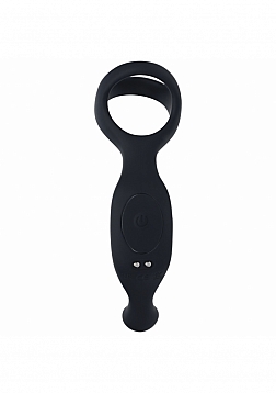 LEVELZ - Vibrating Silicone Prostate Stimulator with Tri O Cock Ring - Black