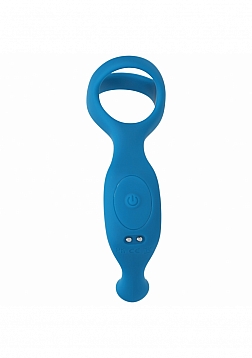 LEVELZ - Vibrating Silicone Prostate Stimulator with Tri O Cock Ring - Teal