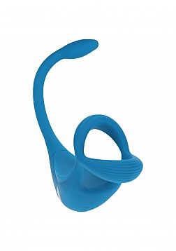 LEVELZ - Remote Control Vibrating Silicone Tri O Cock Ring with Prostate Stimulator - Teal