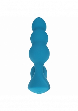 LEVELZ - Dual Motor Remote Control Beaded Vibrating Liquid Silicone Prostate Stimulator - Teal