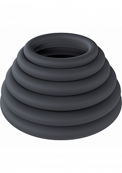 LEVELZ - Classic Silicone Cock Ring Set of 6 All Sizes - Black
