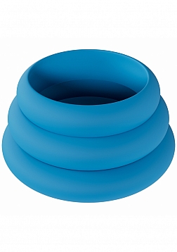 LEVELZ - Wide O Silicone Cock Ring Set of 3 (30mm, 35mm, 42mm) - Teal