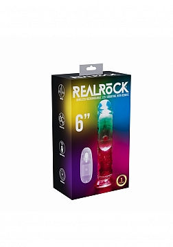 RealRock - Wireless Rechargeable - Remote Control - LED - Vibrating - Regular Straight No Balls - 6\