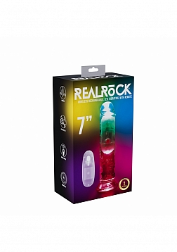 RealRock - Wireless Rechargeable - Remote Control - LED - Vibrating - Regular Straight No Balls - 7\