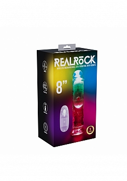 RealRock - Wireless Rechargeable - Remote Control - LED - Vibrating - Regular Straight No Balls - 8\